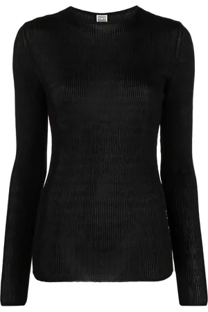 Totême Metallic ribbed-knit jumper