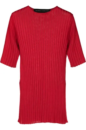 Gloria Coelho Side-slits ribbed T-shirt