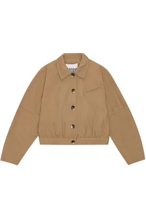 Ganni Pleated cropped jacket