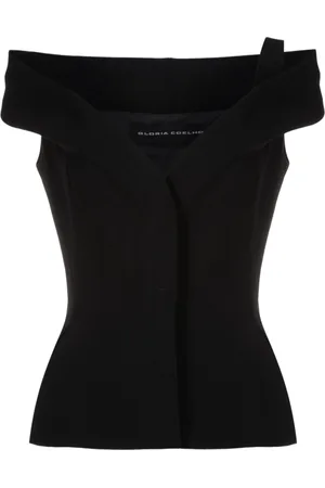 Gloria Coelho Asymmetric-design sweetheart-neck top