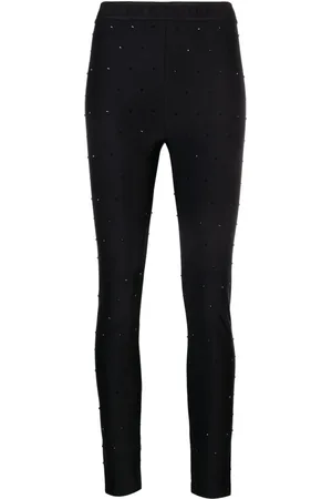VERSACE Rhinestone-embellished cropped leggings