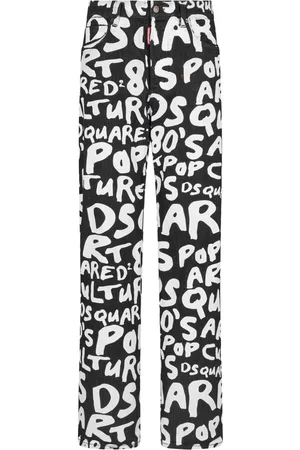 Dsquared2 Logo-lettering cotton blend slim-fit trousers