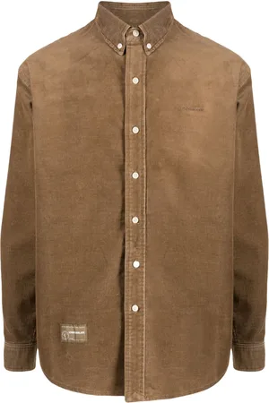 Chocoolate Logo-embroidered corduroy shirt