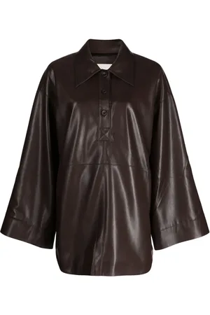 Nanushka Clarice faux leather polo shirt