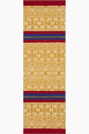 LISA CORTI Damask cotton runner