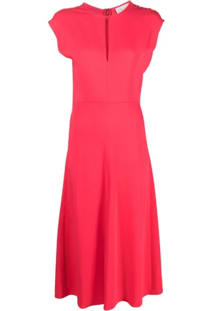 FORTE FORTE Keyhole-neck flared midi dress