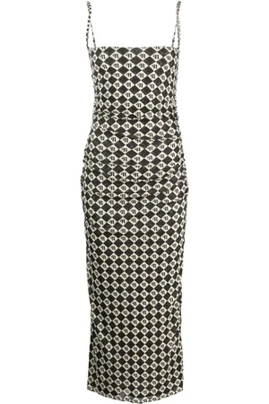 Nanushka Alexa checkerboard midi dress