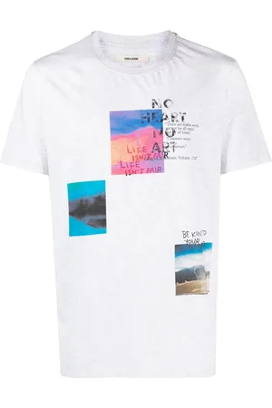 Zadig & Voltaire Graphic-print mélange-effect T-shirt