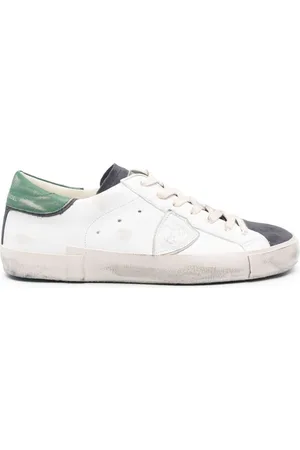 Philippe model Prsx logo-patch leather sneakers