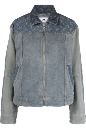 Marine Serre Moon-print patchwork denim jacket