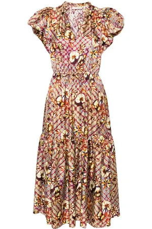 ULLA JOHNSON Floral-print silk dress