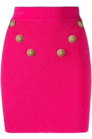 Balmain 6-Button fine-knit mini skirt