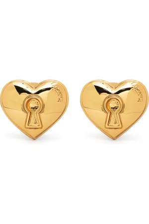 Moschino Logo-embossed heart-motif earring