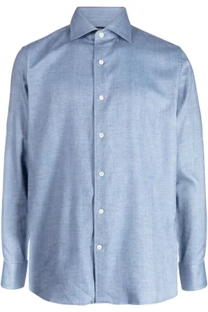 MAN ON THE BOON. Albini herringbone shirt