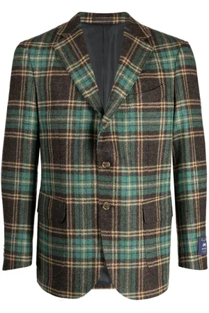 MAN ON THE BOON. Check-pattern tweed blazer