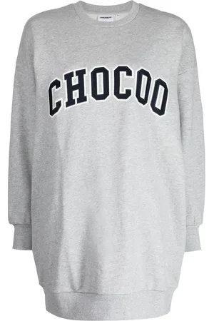 Chocoolate Logo-embroidered mélange-effect dress