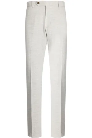 MAN ON THE BOON. Straight-leg herringbone trousers