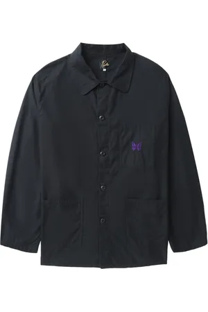 Pins & Needles Logo-embroidered cotton shirt jacket