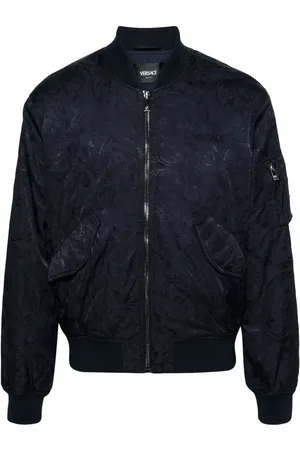 VERSACE Logo-embroidered cotton bomber jacket