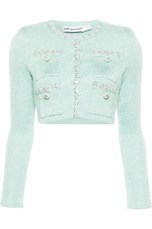 Self-Portrait Sequin-embellished cropped cardigan