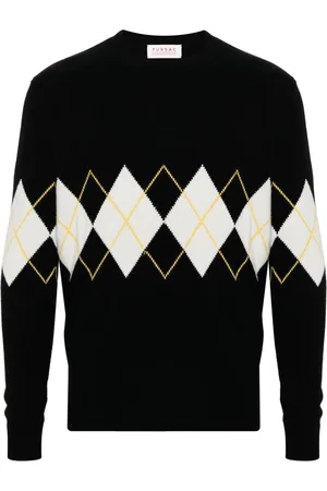 Fursac Argyle-pattern fine-knit jumper