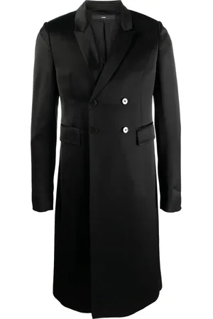 SAPIO Double-breasted satin-finish midi coat