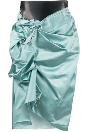 Maison Margiela Ruched satin pencil skirt