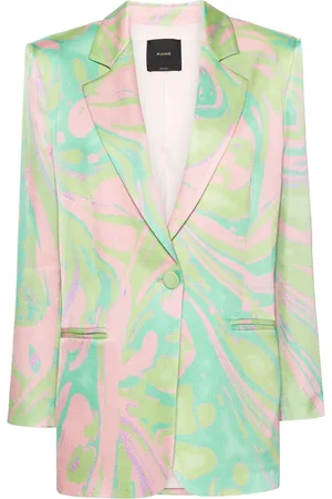 Pinko Abstract-print satin blazer