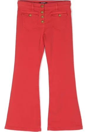 Balmain Lion head-embellished flared jeans