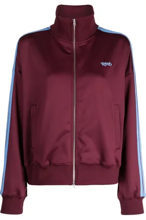 Izzue Logo-embroidered striped bomber jacket