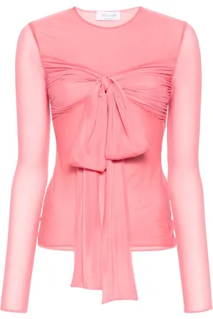 BLUMARINE Bow-detail jersey top