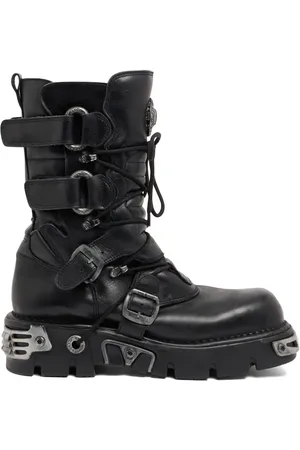 Paco rabanne X New Rock buckled leather boots