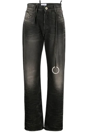 The Attico Mid-rise tapered-leg jeans
