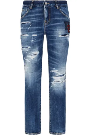 Dsquared2 Boston logo-patch cropped jeans