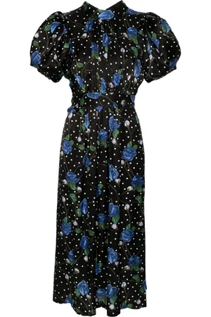 ROTATE Floral-print midi dress