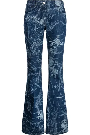 OFF-WHITE Graphic-print flared jeans