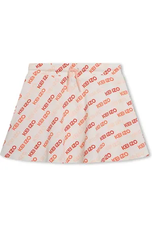 Kenzo Logo-print piqu?? cotton skirt