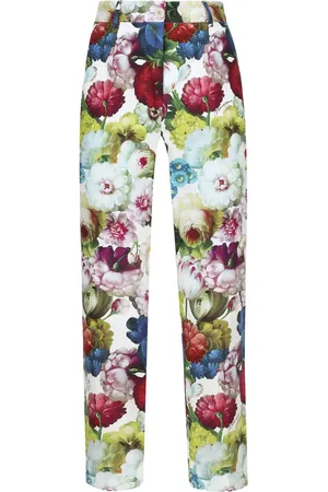 Dolce & Gabbana Floral-print cropped trousers