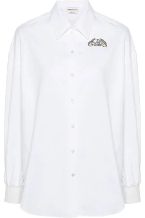 Alexander McQueen Crystal-embellished cotton shirt