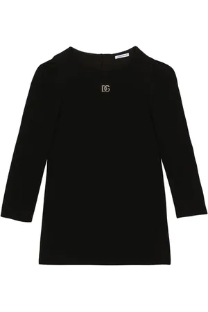 Dolce & Gabbana DG-embroidered long-sleeve dress