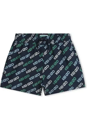 Kenzo Logo-print elasticated-waistband swim shorts