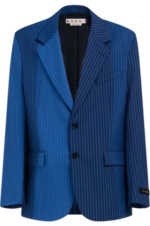 Marni Two-tone pinstriped wool blazer