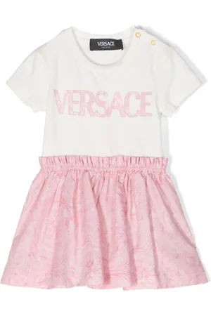 VERSACE Logo-print A-line dress