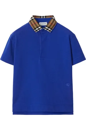 Burberry Check-collar cotton polo shirt