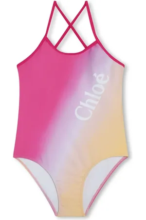 Chloé Ombré logo-print swimsuit