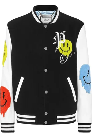 Philipp Plein Smile-appliqu?? varsity jacket