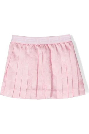 VERSACE Greca-waistband pleated skirt