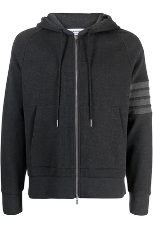 Thom Browne 4-bar zip up hoodie