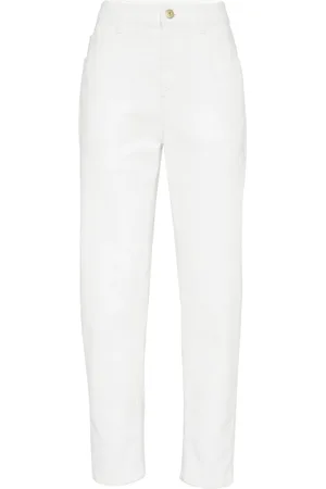Brunello Cucinelli Monili-chain high-rise tapered jeans