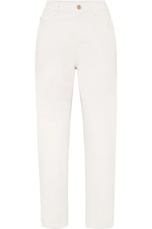 Brunello Cucinelli Monili-chain high-rise straight-leg jeans